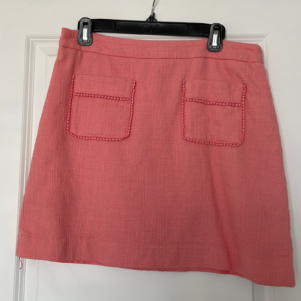LOFT coral/pink mini skirt.